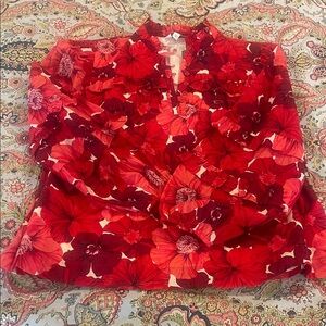 Floral Red Women's Top